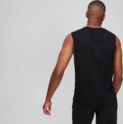 MP  MP pánské klasické tričko bez rukávů se spadlými průramky Luxe – Černé - M