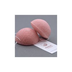 MANZANA s.r.o. KONJAC Růžová konjac obličejová půlkulatá houbička s francouzským růžovým jílem